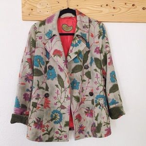 Vintage Etro Floral Pea Coat